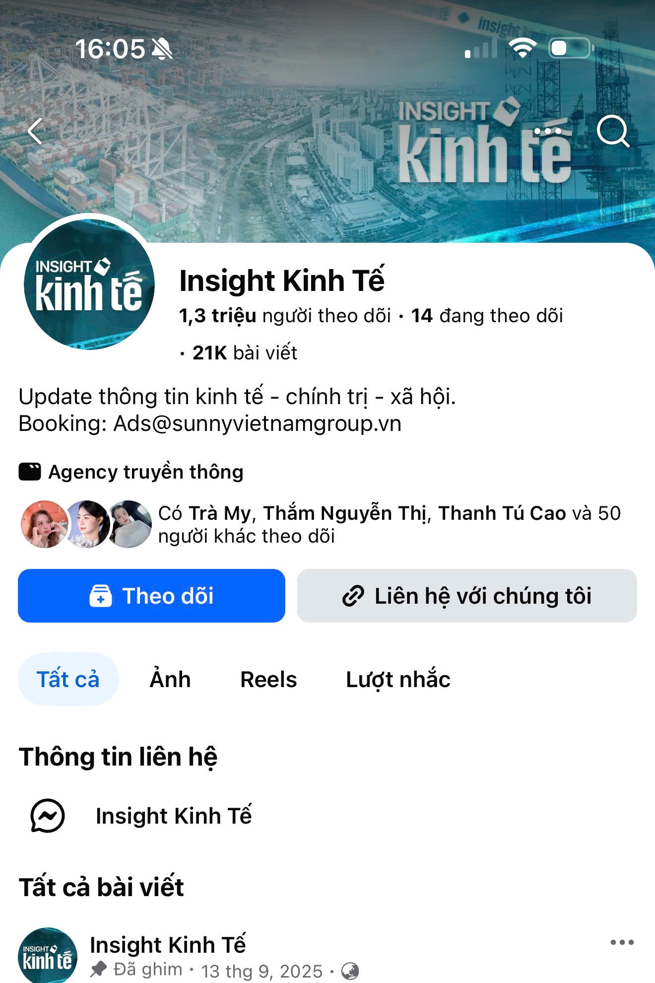 Fanpage Insight Kinh Tế